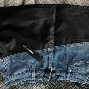 Fashion Nova Black and Blue Mini Pencil Skirt Set